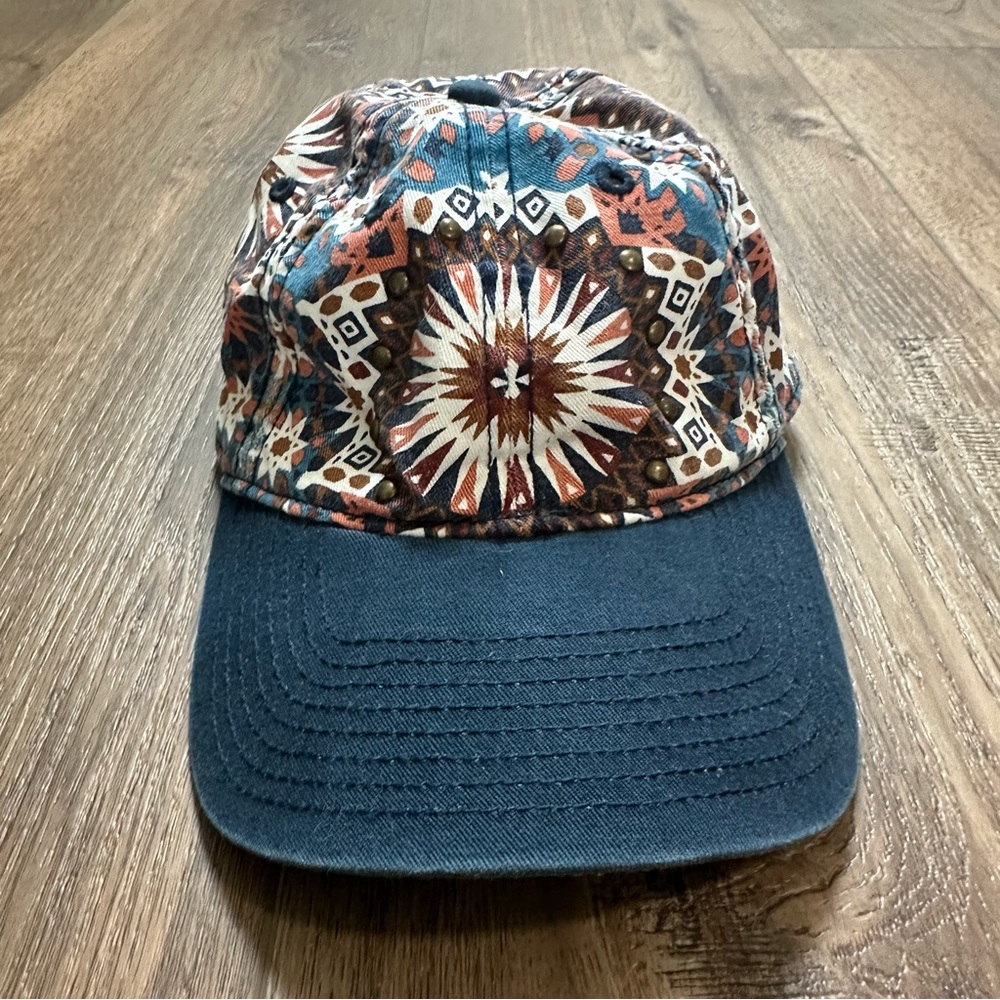 Lucky Brand Hat, Baseball Cap, Ethnic Print, Bohemian, Geometric,Size Adjustable